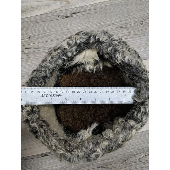 Vintage Curly Lamb Fur Pillbox Hat Gray White Black Small No Tags - Picture 5 of 8